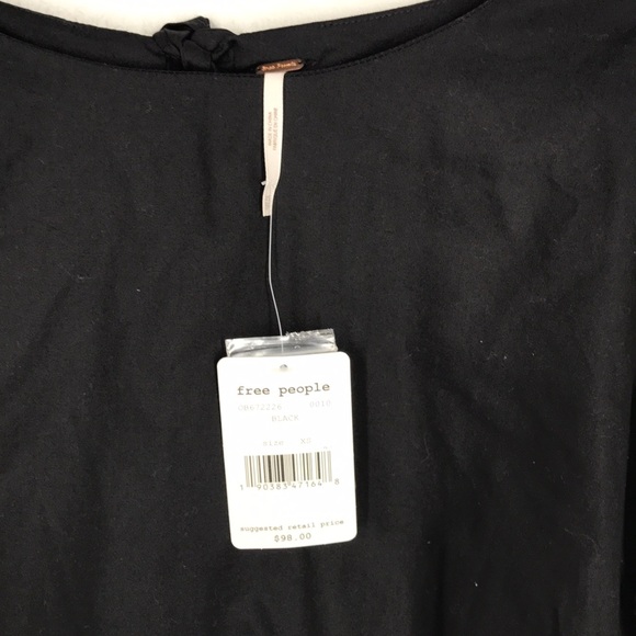 Free People Obviously Yours black cotton blouse XS - Picture 4 of 8